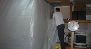 Installing Vapor Barrier For Mold Cleanup Job