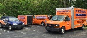 Mold and Water Damage Restoration Trucks And Van With Trailer