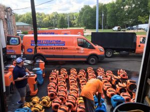 Technicians Preparing For A Major Flood Damage Job