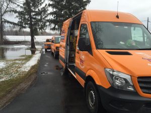 Water Cleanup Fleet At Residential Job Site